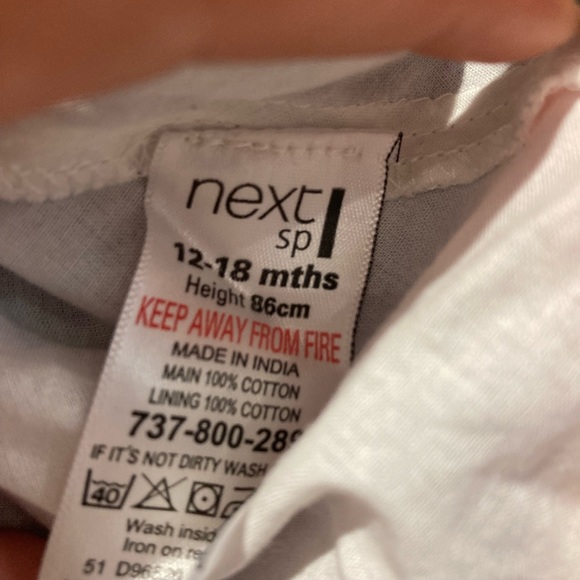 Next red white and blue patchwork dress baby girl 12-18 months - Picture 3 of 5